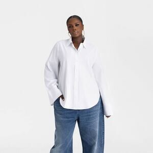 KBB by KAHLANA 'The Convertible Sleeve Shirt' - White 2X (3919)